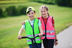 Dětská reflexní vesta na zip - oranžová Dětská reflexní vesta na zip - oranžová